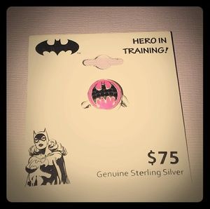 Sterling Silver Batman/Batgirl Charm DC Comics